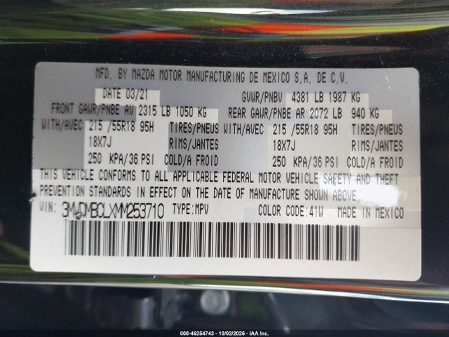 3MVDMBCLXMM253710 Mazda Cx-30 Preferred