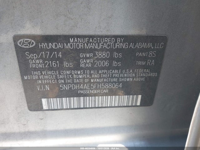Hyundai ELANTRA SE 2015 5NPDH4AE5FH588064 Image 9