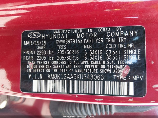 Hyundai Kona Se 2019 KM8K12AA5KU343063 Image 9