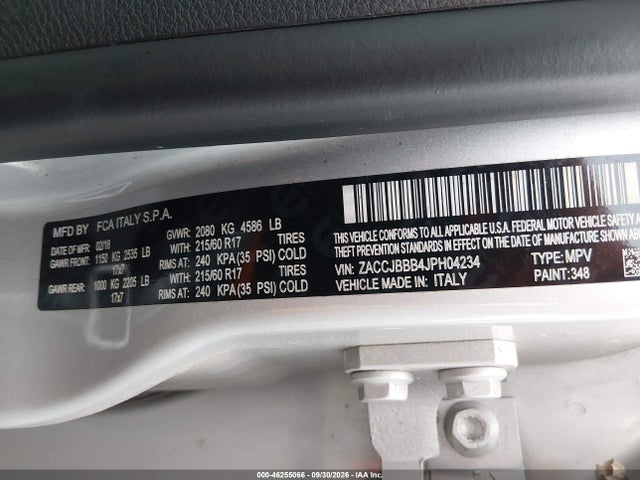 Продаж на аукціоні авто 2018 Jeep Renegade Latitude 4x4, vin: ZACCJBBB4JPH04234, номер лоту: 46255066
