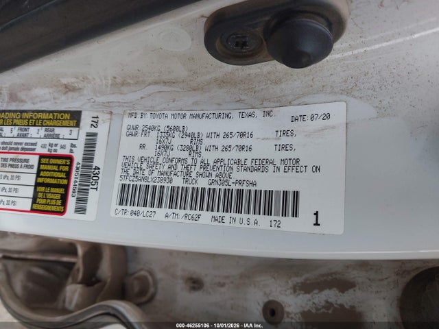 5TFCZ5AN8LX238930 Toyota Tacoma Trd Off-road