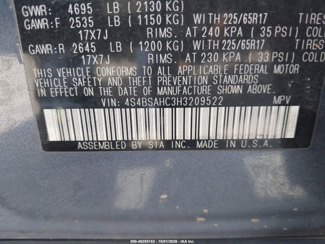 Subaru Outback 2.5i Premium 2017 4S4BSAHC3H3209522 Image 9