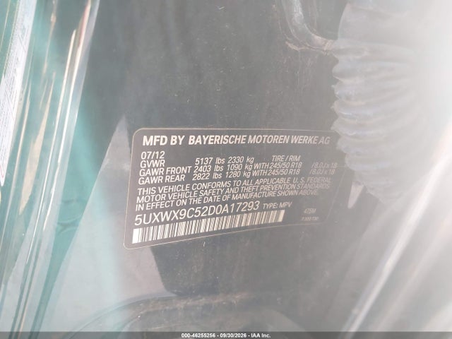 Продаж на аукціоні авто 2013 Bmw X3 Xdrive28i, vin: 5UXWX9C52D0A17293, номер лоту: 46255256