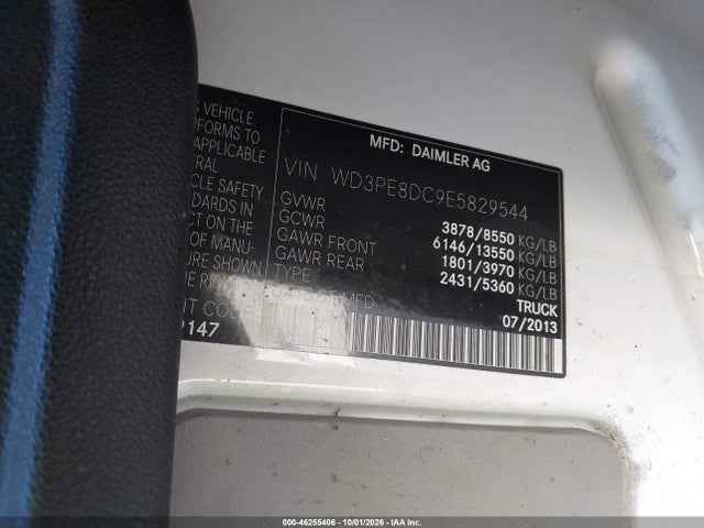 46255406 :رقم المزاد ، WD3PE8DC9E5829544 vin ، 2014 Mercedes-benz Sprinter 2500 High Roof مزاد بيع