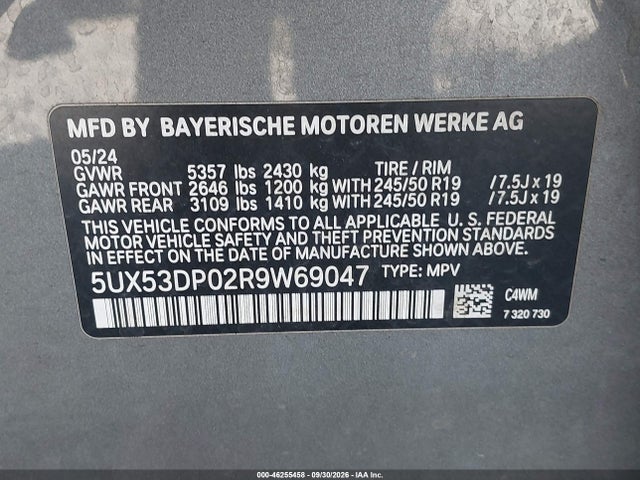5UX53DP02R9W69047 BMW X3 Xdrive30i