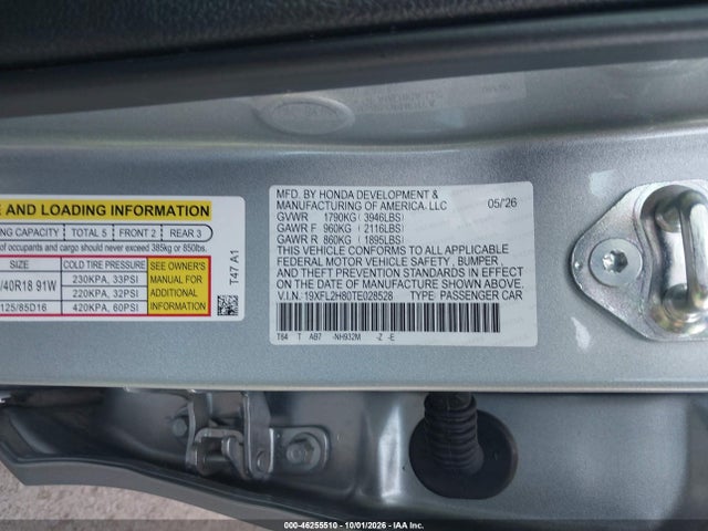 Honda Civic Sport 2026 19XFL2H80TE028528 Image 9
