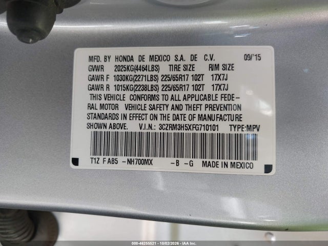 Honda CR-V EX 2015 3CZRM3H5XFG710101 Image 9