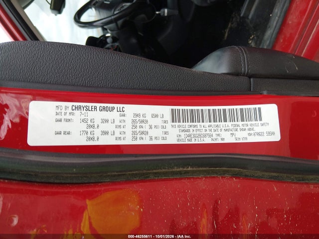 46255611 :رقم المزاد ، 1D4RE3GG2BC687564 vin ، 2011 Dodge Durango Heat مزاد بيع