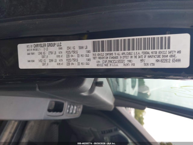 46255774 :رقم المزاد ، 1C4PJMAK3CW165321 vin ، 2012 Jeep Liberty Sport مزاد بيع