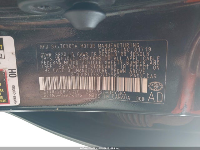 Продажа на аукционе авто 2019 Toyota Corolla Se, vin: 2T1BURHE4KC243563, номер лота: 46255876