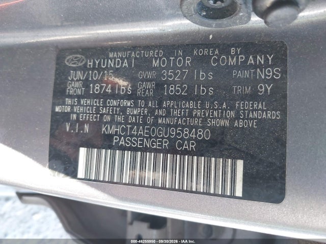 Hyundai ACCENT SE 2016 KMHCT4AE0GU958480 Image 9