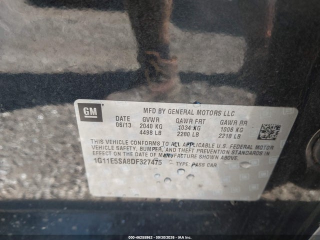 46255962 :رقم المزاد ، 1G11E5SA8DF327475 vin ، 2013 Chevrolet Malibu 2lt مزاد بيع