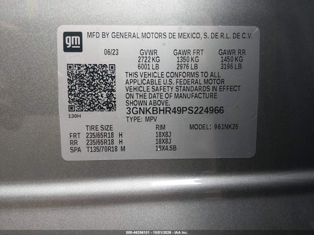 Aukcja sprzedaży 2023 Chevrolet Blazer Awd 2lt, vin: 3GNKBHR49PS224966, numer aukcji: 46256101