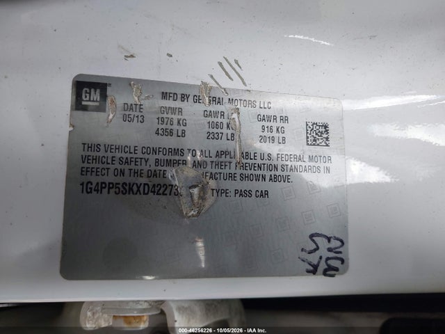 Aukcja sprzedaży 2013 Buick Verano, vin: 1G4PP5SKXD4227339, numer aukcji: 46256226