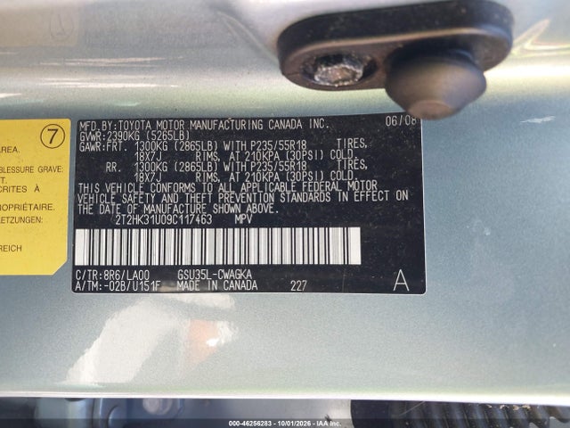 Продаж на аукціоні авто 2009 Lexus Rx 350, vin: 2T2HK31U09C117463, номер лоту: 46256283