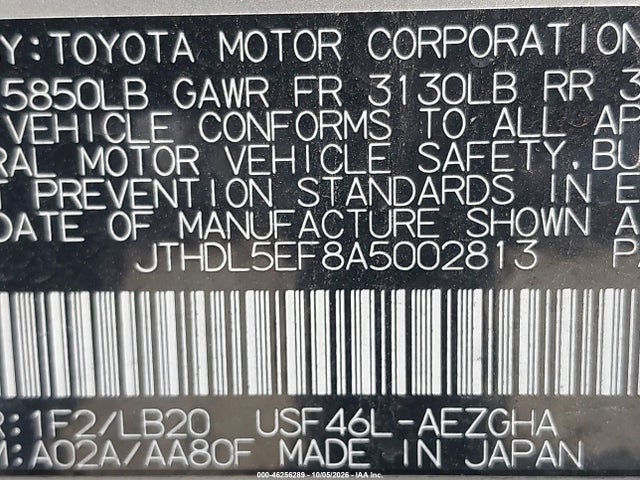Продажа на аукционе авто 2010 Lexus Ls 460 L, vin: JTHDL5EF8A5002813, номер лота: 46256289