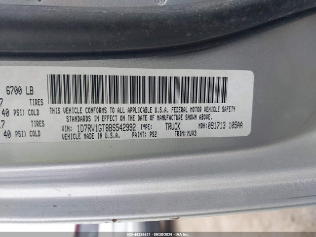 Продаж на аукціоні авто 2011 Ram Ram 1500 Slt, vin: 1D7RV1GT8BS542992, номер лоту: 46256421
