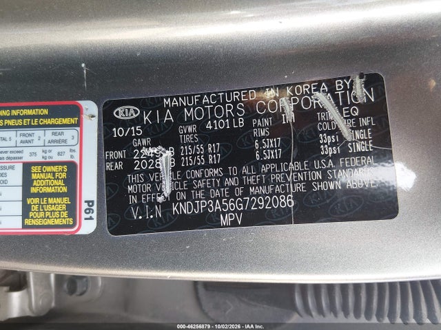 Продаж на аукціоні авто 2016 Kia Soul +, vin: KNDJP3A56G7292086, номер лоту: 46256879