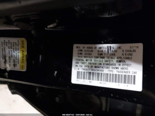 2014 Honda Accord Lx მანქანა იყიდება აუქციონზე, vin: 1HGCR2F36EA286486, აუქციონის ნომერი: 46257132