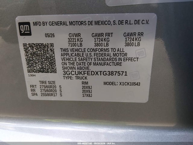 Aukcja sprzedaży 2026 Chevrolet Silverado 1500 4wd  Short Bed Lt Trail Boss, vin: 3GCUKFEDXTG387571, numer aukcji: 46257140