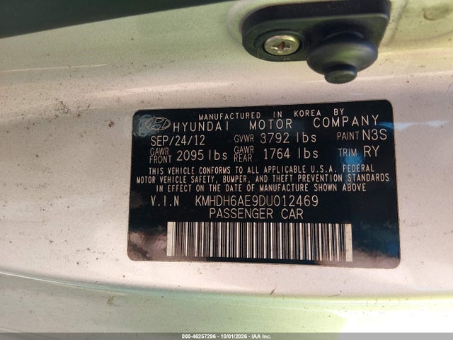 Продаж на аукціоні авто 2013 Hyundai Elantra Se, vin: KMHDH6AE9DU012469, номер лоту: 46257296