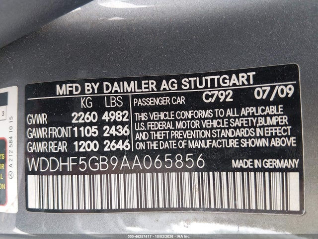 Продаж на аукціоні авто 2010 Mercedes-benz E 350, vin: WDDHF5GB9AA065856, номер лоту: 46257417