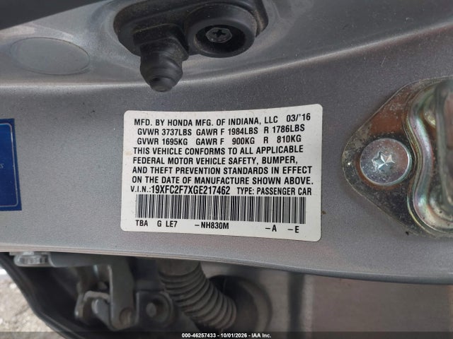 Honda CIVIC EX 2016 19XFC2F7XGE217462 Image 9
