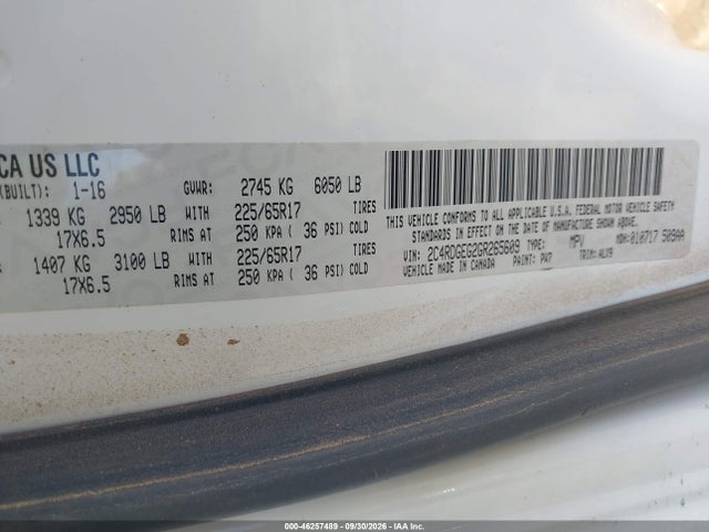 Aukcja sprzedaży 2016 Dodge Grand Caravan R/t, vin: 2C4RDGEG2GR265609, numer aukcji: 46257489