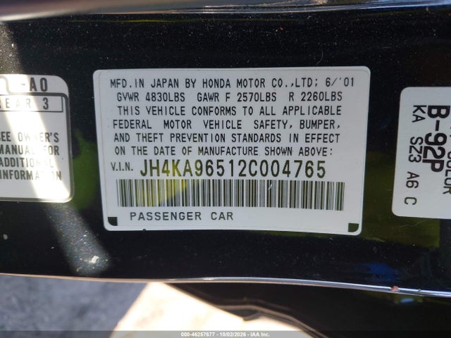 Продаж на аукціоні авто 2002 Acura Rl 3.5 (a4), vin: JH4KA96512C004765, номер лоту: 46257677