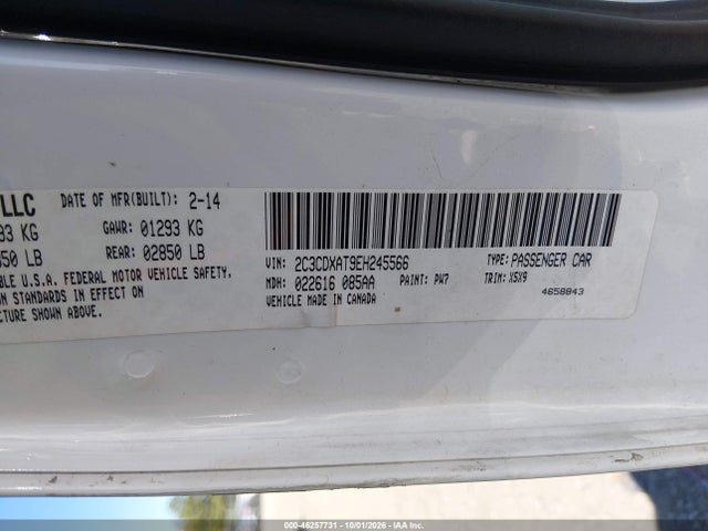 Продаж на аукціоні авто 2014 Dodge Charger Police, vin: 2C3CDXAT9EH245566, номер лоту: 46257731