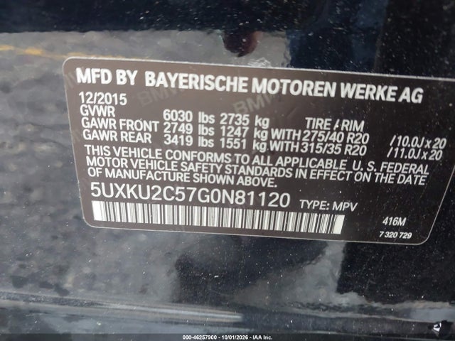 Продажа на аукционе авто 2016 Bmw X6 Xdrive35i, vin: 5UXKU2C57G0N81120, номер лота: 46257900