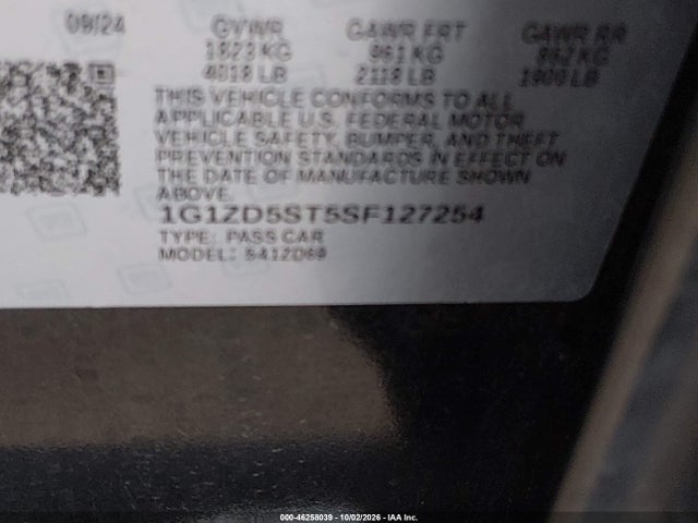 Продажа на аукционе авто 2025 Chevrolet Malibu Fwd 1lt, vin: 1G1ZD5ST5SF127254, номер лота: 46258039