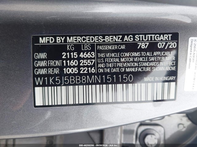 Продажа на аукционе авто 2021 Mercedes-benz Amg Cla 35 4matic, vin: W1K5J5BB8MN151150, номер лота: 46258206