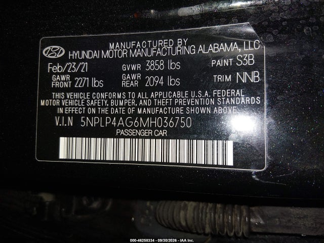 Hyundai Elantra Limited 2021 5NPLP4AG6MH036750 Image 9