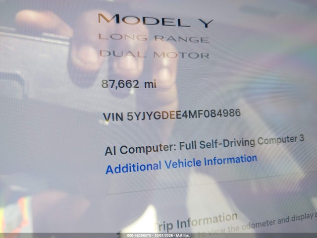 5YJYGDEE4MF084986 Tesla Model Y Long Range Dual Motor All-wheel Drive