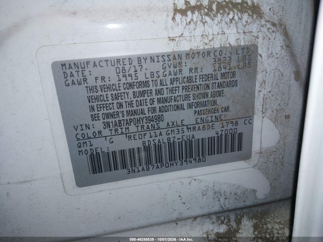Nissan SENTRA S 2017 3N1AB7AP0HY394980 Image 9