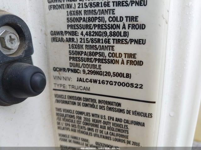 Isuzu Npr Dsl Reg At 2016 JALC4W167G7000522 Image 8