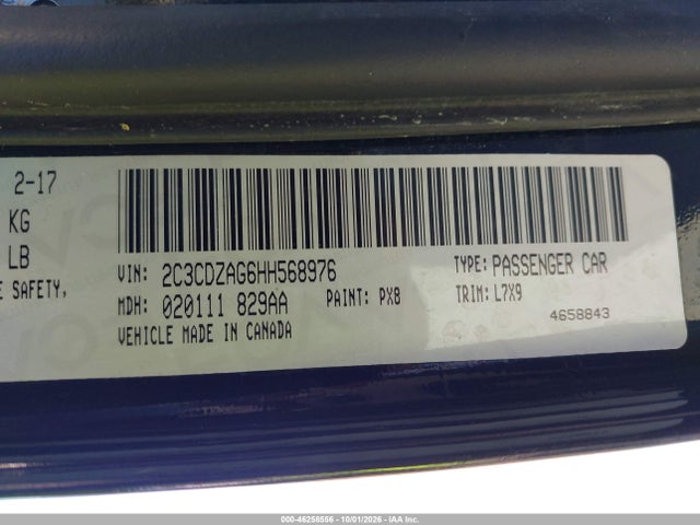 2C3CDZAG6HH568976 Dodge Challenger Sxt