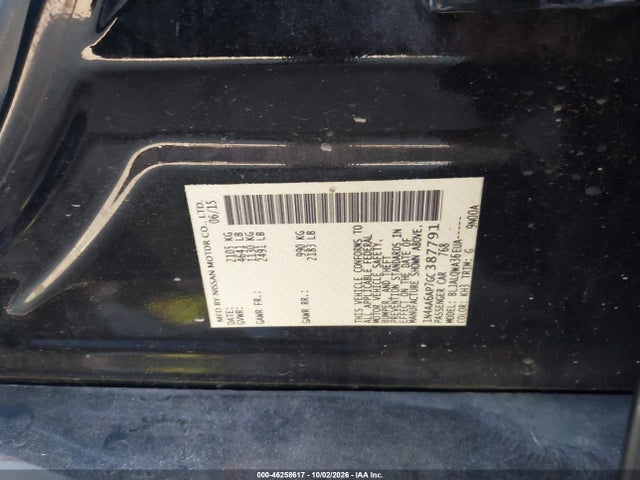 Aukcja sprzedaży 2016 Nissan Maxima 3.5 Platinum/3.5 S/3.5 Sl/3.5 Sr/3.5 Sv, vin: 1N4AA6AP7GC387791, numer aukcji: 46258617