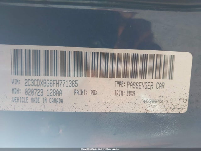 46258664 :رقم المزاد ، 2C3CDXBG6FH771365 vin ، 2015 Dodge Charger Se مزاد بيع