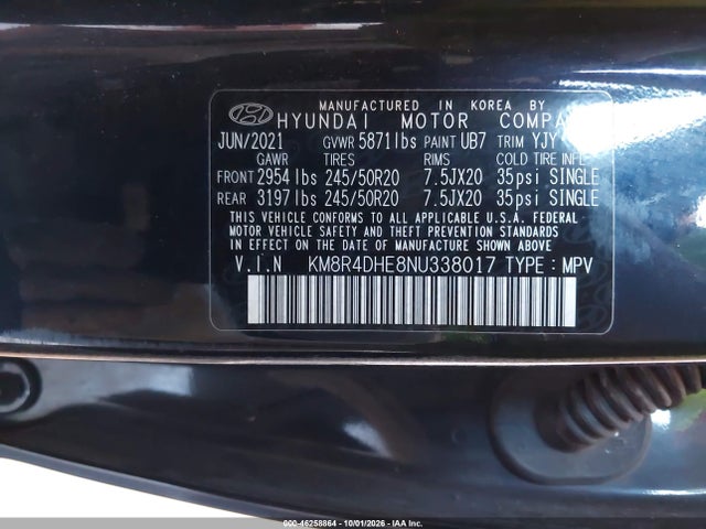 Hyundai Palisade Sel 2022 KM8R4DHE8NU338017 Image 9