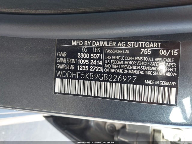 46258891 :رقم المزاد ، WDDHF5KB9GB226927 vin ، 2016 Mercedes-benz E 350 مزاد بيع