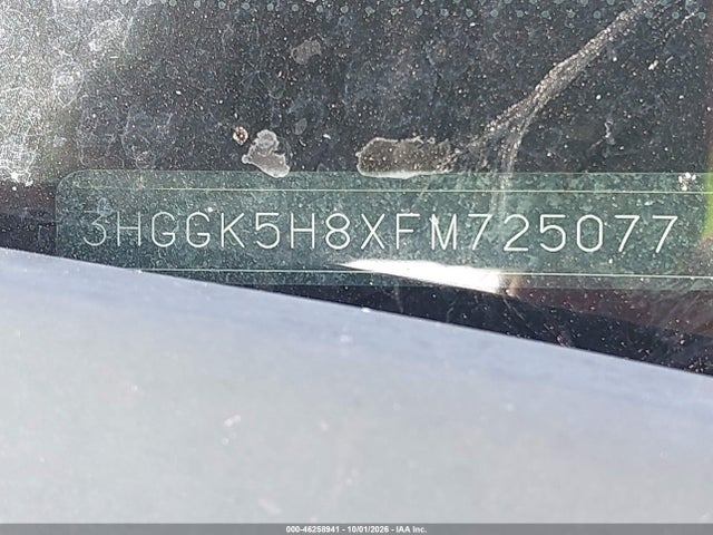 2015 Honda Fit Ex/ex-l მანქანა იყიდება აუქციონზე, vin: 3HGGK5H8XFM725077, აუქციონის ნომერი: 46258941