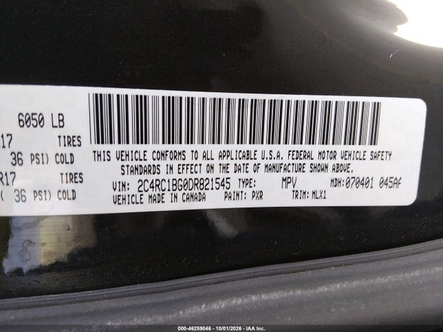 Aukcja sprzedaży 2013 Chrysler Town & Country Touring, vin: 2C4RC1BG0DR821545, numer aukcji: 46259046