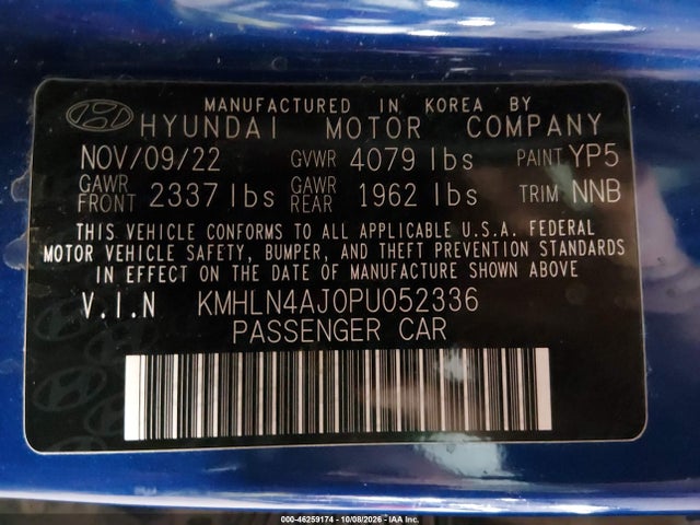 Продажа на аукционе авто 2023 Hyundai Elantra Hybrid Limited, vin: KMHLN4AJ0PU052336, номер лота: 46259174