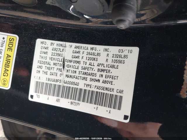 Продаж на аукціоні авто 2010 Acura Tl 3.7, vin: 19UUA9F51AA006540, номер лоту: 46259255