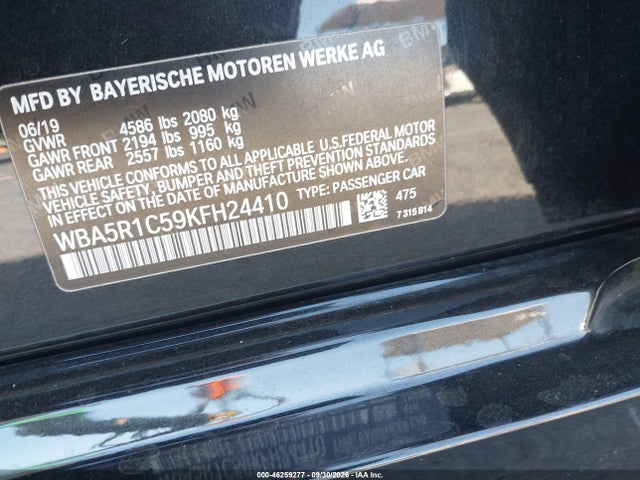 BMW 330I 2019 WBA5R1C59KFH24410 Image 9
