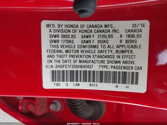 Honda Civic Ex-t 2016 2HGFC1F33GH642437 Image 9