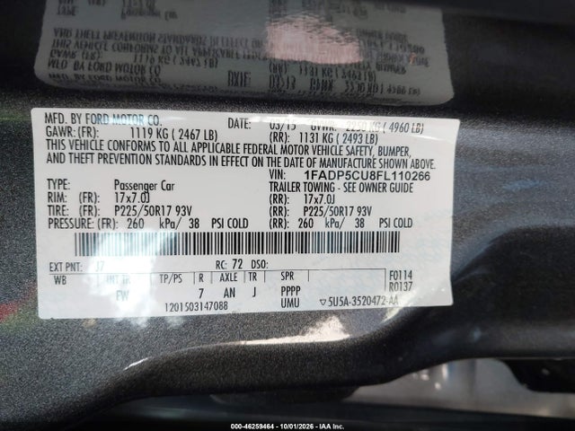 Ford C-max Energi Sel 2015 1FADP5CU8FL110266 Image 9