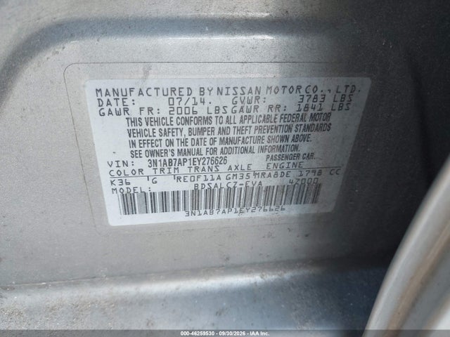 Nissan SENTRA S 2014 3N1AB7AP1EY276626 Image 9